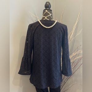 Womens Lace JOIA NYC Long Sleeve Shirt Ladies Top Size L